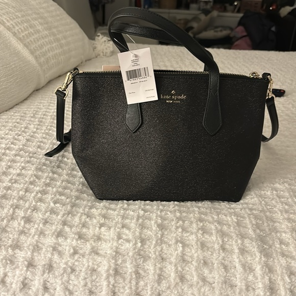 NWT Kate Spade Small Joeley Satchel in black (001) with sparkles - Picture 9 of 16